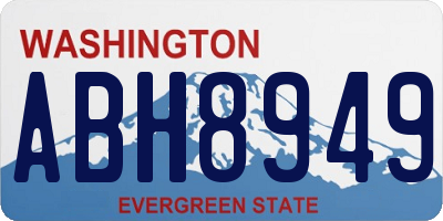 WA license plate ABH8949