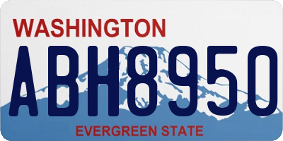 WA license plate ABH8950