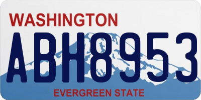 WA license plate ABH8953