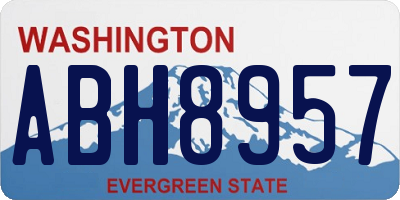WA license plate ABH8957