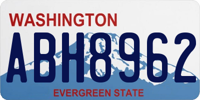 WA license plate ABH8962