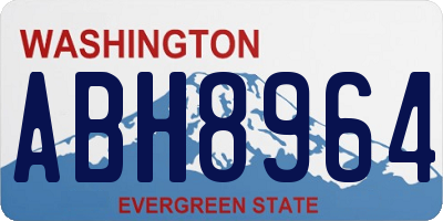 WA license plate ABH8964