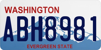 WA license plate ABH8981