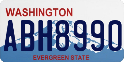 WA license plate ABH8990