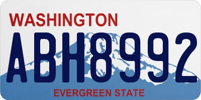 WA license plate ABH8992