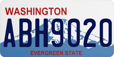 WA license plate ABH9020