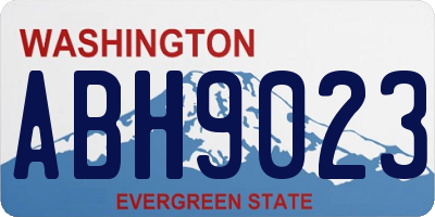 WA license plate ABH9023