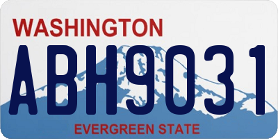 WA license plate ABH9031