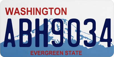 WA license plate ABH9034