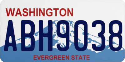 WA license plate ABH9038