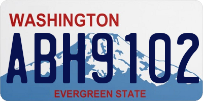 WA license plate ABH9102