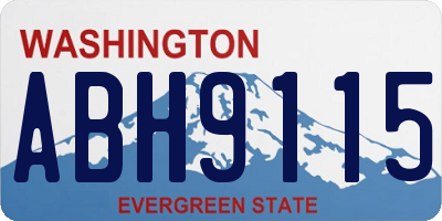 WA license plate ABH9115