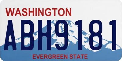 WA license plate ABH9181