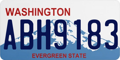 WA license plate ABH9183