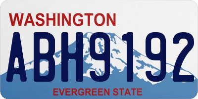 WA license plate ABH9192