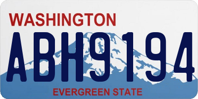 WA license plate ABH9194