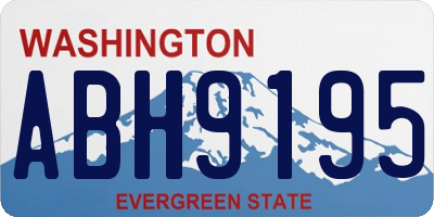 WA license plate ABH9195