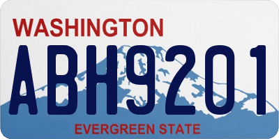 WA license plate ABH9201