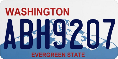 WA license plate ABH9207