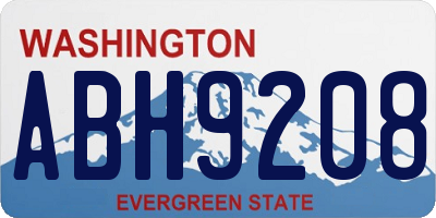 WA license plate ABH9208