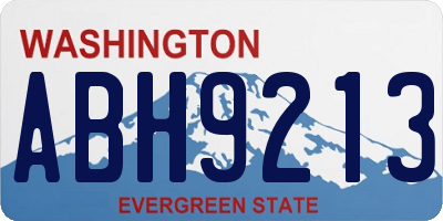 WA license plate ABH9213