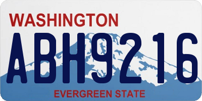 WA license plate ABH9216