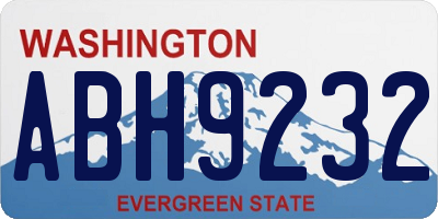 WA license plate ABH9232