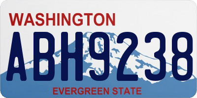 WA license plate ABH9238
