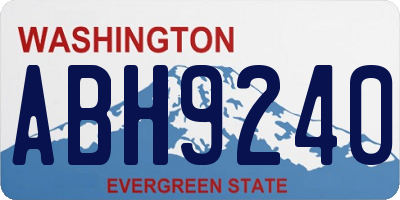 WA license plate ABH9240