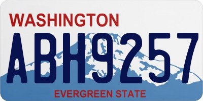 WA license plate ABH9257