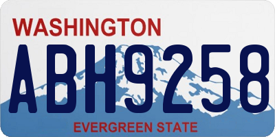 WA license plate ABH9258
