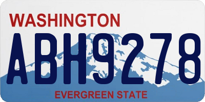 WA license plate ABH9278