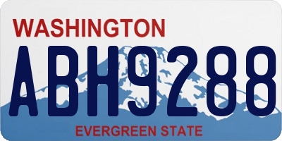 WA license plate ABH9288