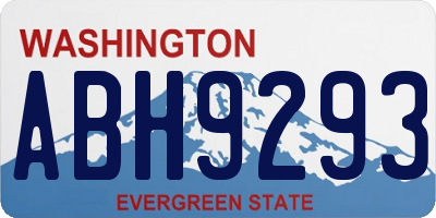 WA license plate ABH9293