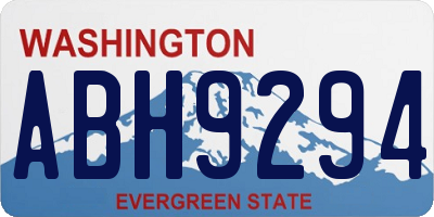 WA license plate ABH9294