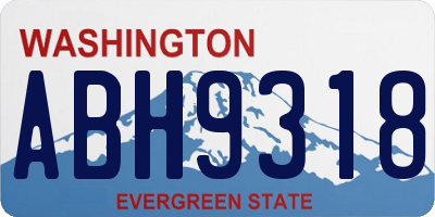 WA license plate ABH9318