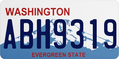 WA license plate ABH9319