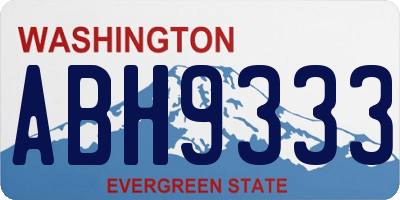 WA license plate ABH9333