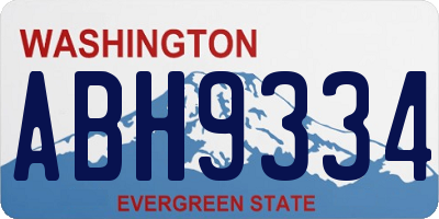 WA license plate ABH9334