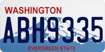 WA license plate ABH9335