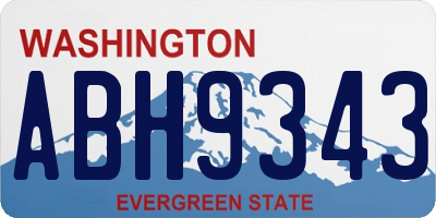 WA license plate ABH9343