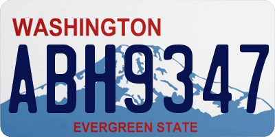 WA license plate ABH9347
