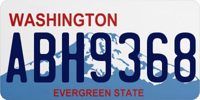 WA license plate ABH9368