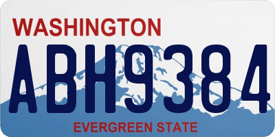 WA license plate ABH9384