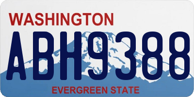 WA license plate ABH9388