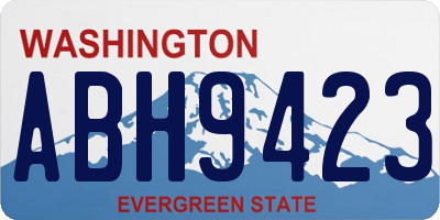 WA license plate ABH9423