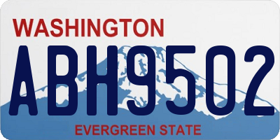 WA license plate ABH9502