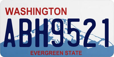 WA license plate ABH9521