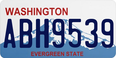 WA license plate ABH9539