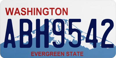 WA license plate ABH9542